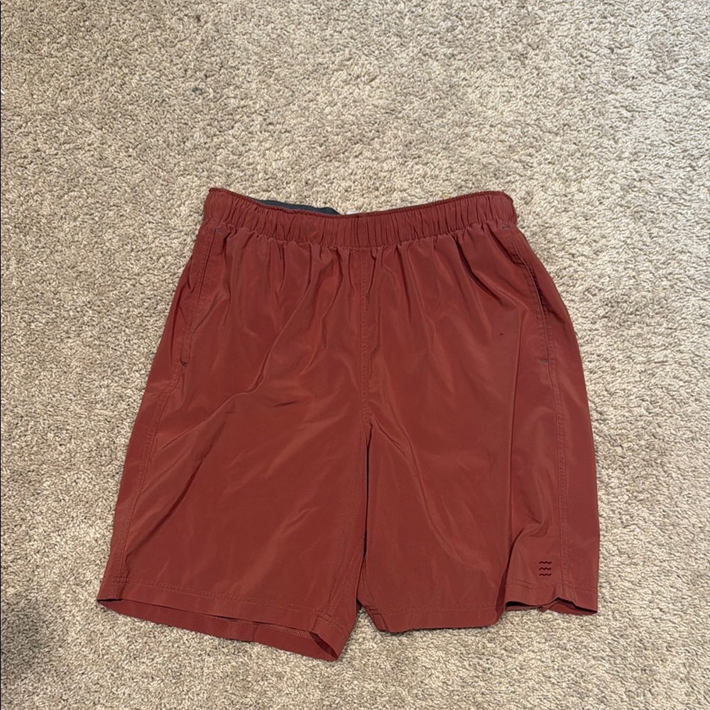 Free Fly Apparel Brown Athletic Shorts Lightweight Elastic Waist
